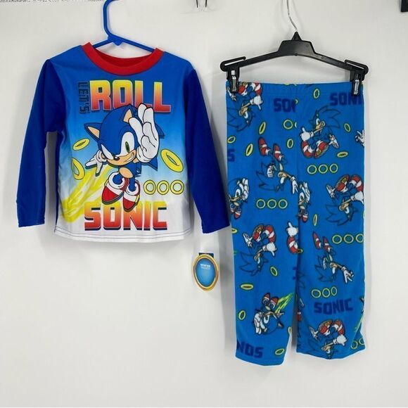 Sonic Boys’ Long Sleeve Pajama Set size 4 New with tags - Picture 1 of 4